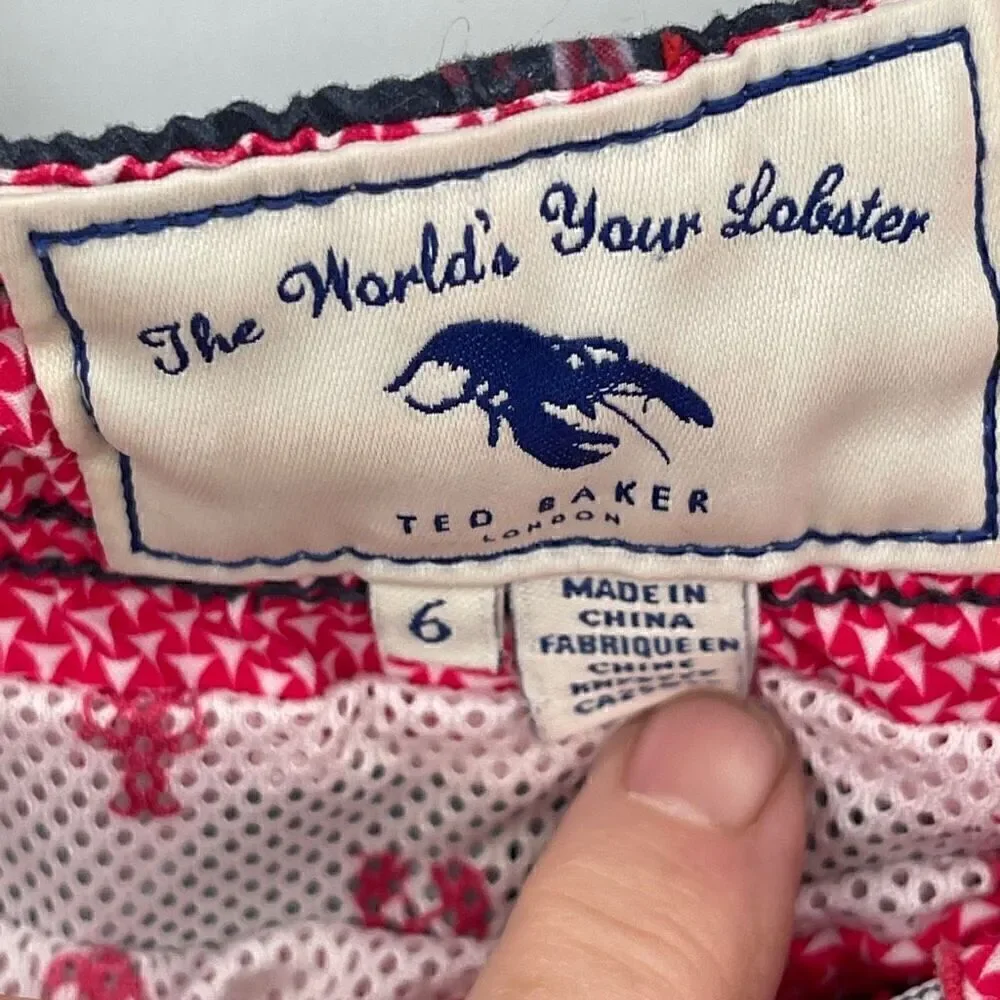 Ted Baker London Multicolor Flamingos Slim Fit Quick Dry Swim Trunks Size 6